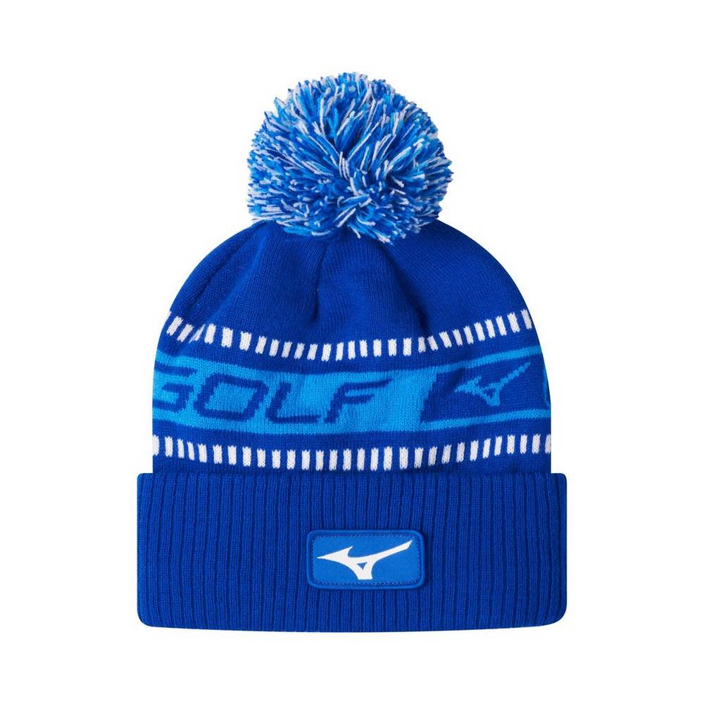 Mizuno Tour Knit Pom Kışlık - Erkek Şapka - Mavi/Beyaz Türkiye (UACYXP-960)